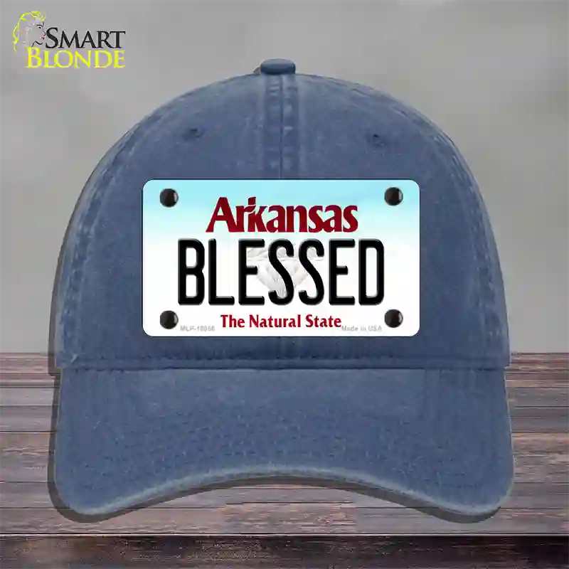 Blessed Arkansas Novelty License Plate Hat Unconstructed Cotton / Navy