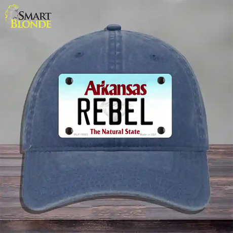 Rebel Arkansas Novelty License Plate Hat Unconstructed Cotton / Navy