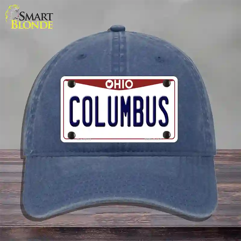 Columbus Ohio Novelty License Plate Hat Unconstructed Cotton / Navy