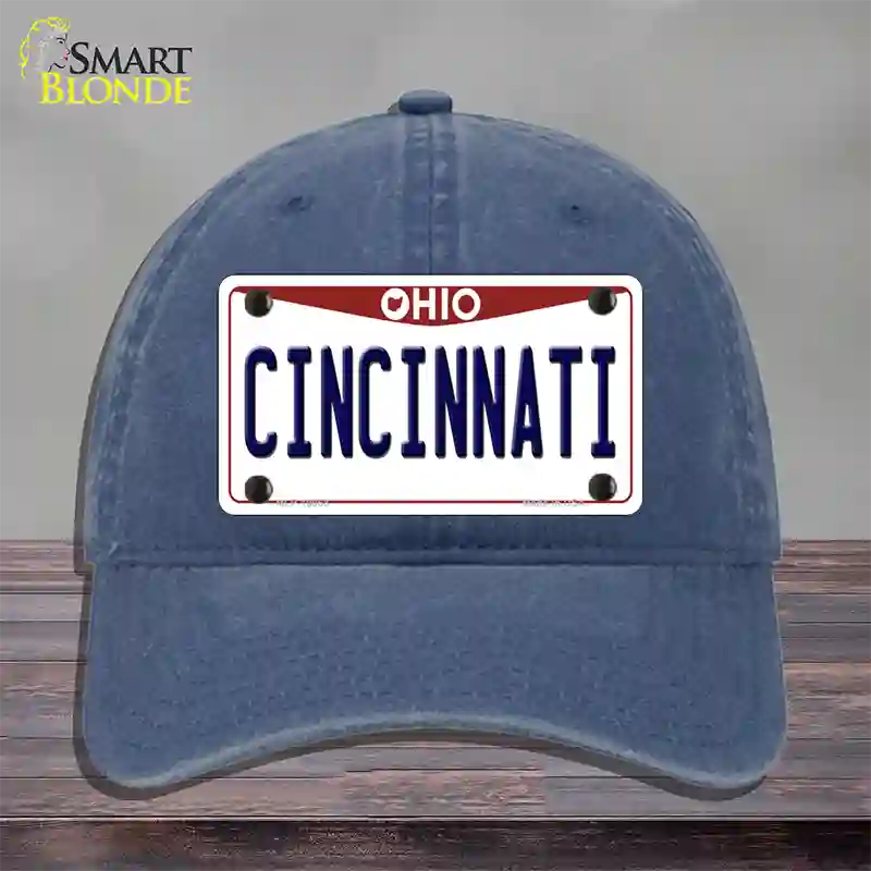 Cincinnati Ohio Novelty License Plate Hat Unconstructed Cotton / Navy