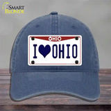 I Love Ohio Novelty License Plate Hat Unconstructed Cotton / Navy