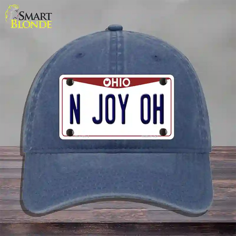 N Joy OH Ohio Novelty License Plate Hat Unconstructed Cotton / Navy