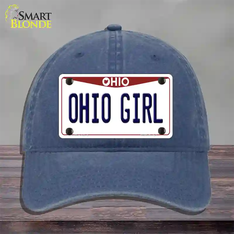 Ohio Girl Ohio Novelty License Plate Hat Unconstructed Cotton / Navy