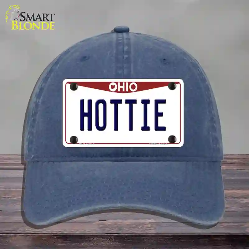 Hottie Ohio Novelty License Plate Hat Unconstructed Cotton / Navy