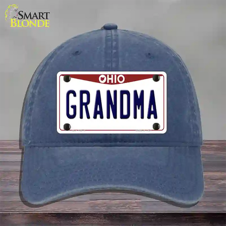 Grandma Ohio Novelty License Plate Hat Unconstructed Cotton / Navy