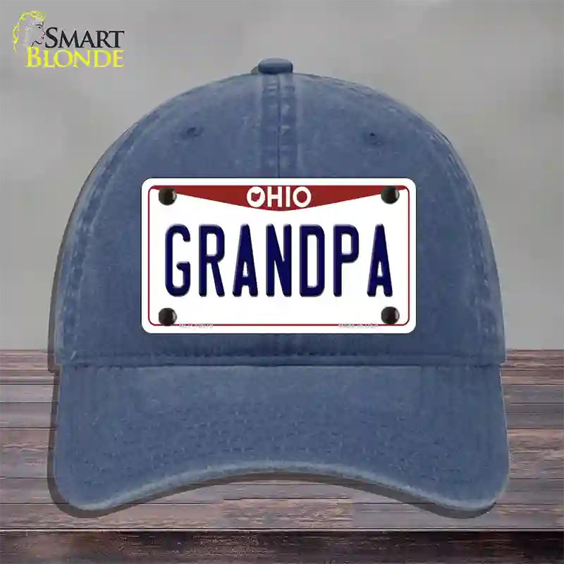 Grandpa Ohio Novelty License Plate Hat Unconstructed Cotton / Navy