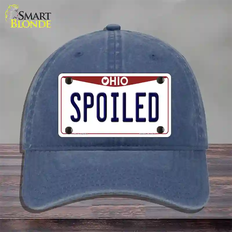 Spoiled Ohio Novelty License Plate Hat Unconstructed Cotton / Navy