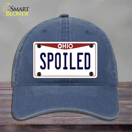 Spoiled Ohio Novelty License Plate Hat Unconstructed Cotton / Navy