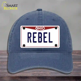 Rebel Ohio Novelty License Plate Hat Unconstructed Cotton / Navy