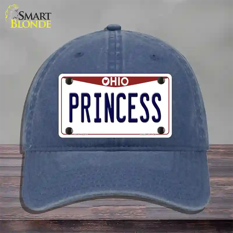 Princess Ohio Novelty License Plate Hat Unconstructed Cotton / Navy