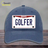 Golfer Ohio Novelty License Plate Hat Unconstructed Cotton / Navy