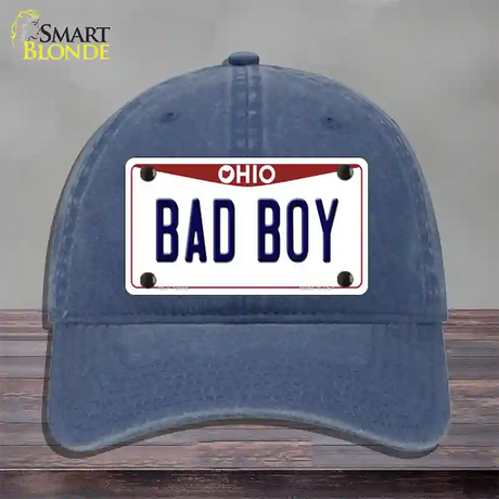 Bad Boy Ohio Novelty License Plate Hat Unconstructed Cotton / Navy