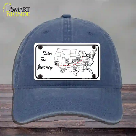 Take The Journey Novelty License Plate Hat Unconstructed Cotton / Navy