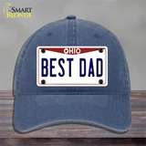 Best Dad Ohio Novelty License Plate Hat Unconstructed Cotton / Navy