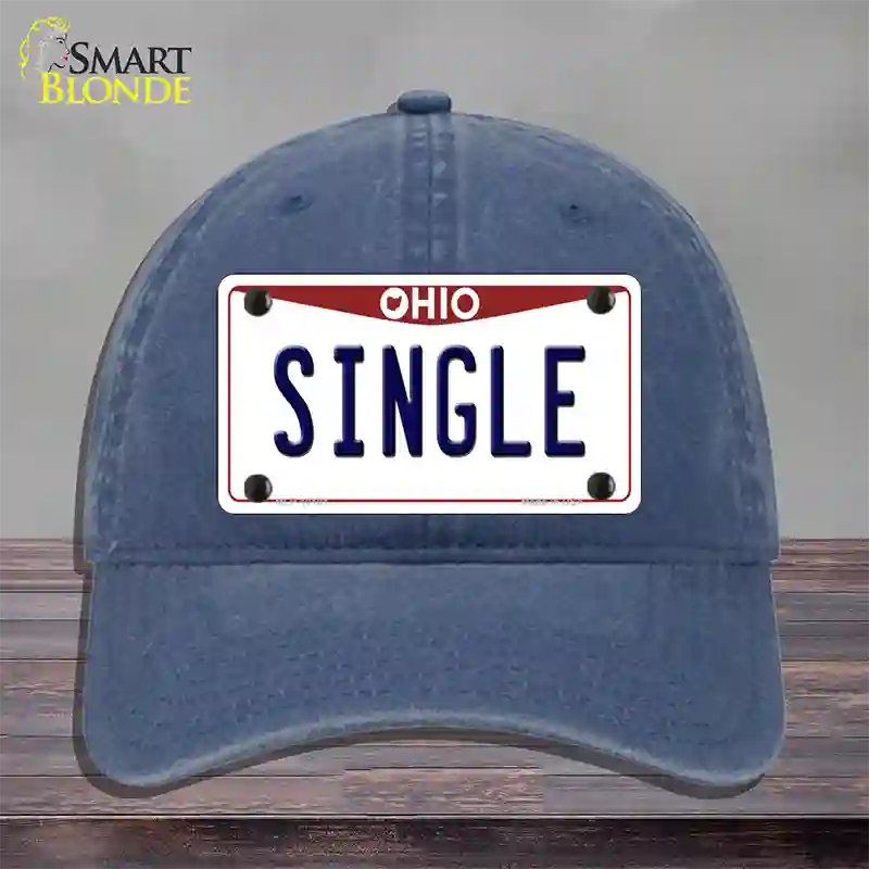 Single Ohio Novelty License Plate Hat Unconstructed Cotton / Navy