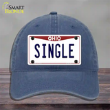 Single Ohio Novelty License Plate Hat Unconstructed Cotton / Navy