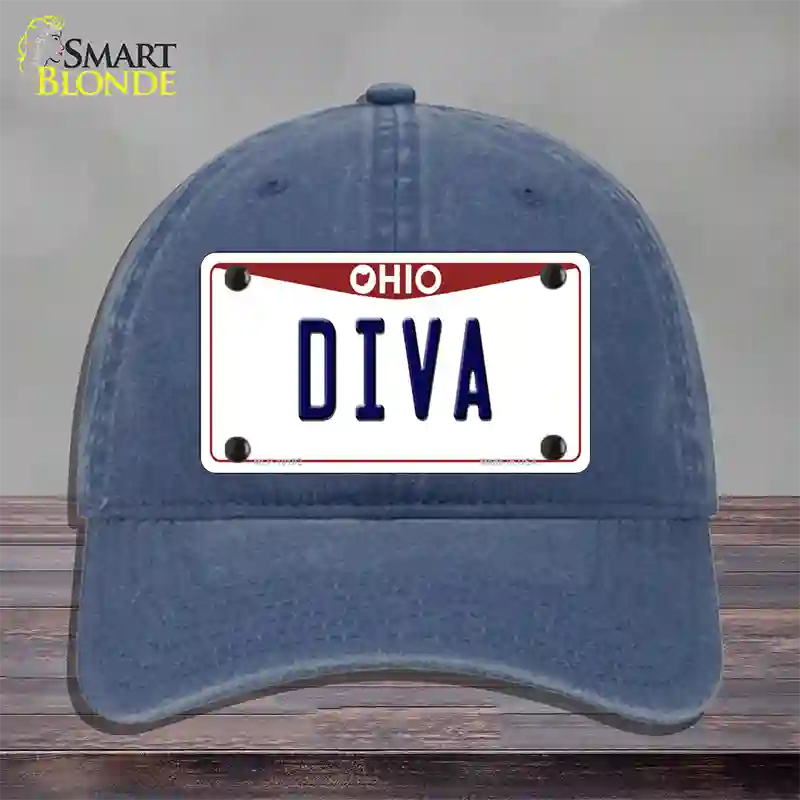 Diva Ohio Novelty License Plate Hat Unconstructed Cotton / Navy