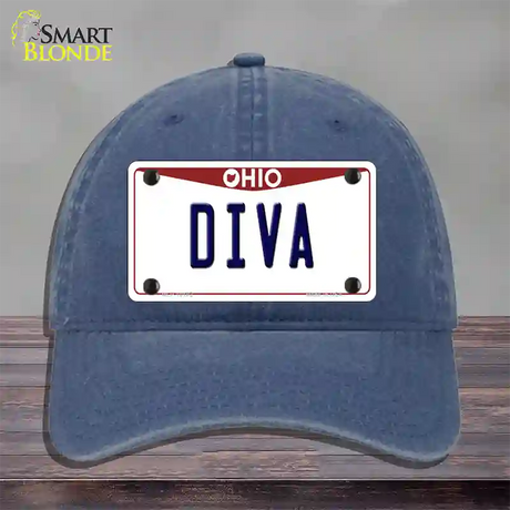 Diva Ohio Novelty License Plate Hat Unconstructed Cotton / Navy