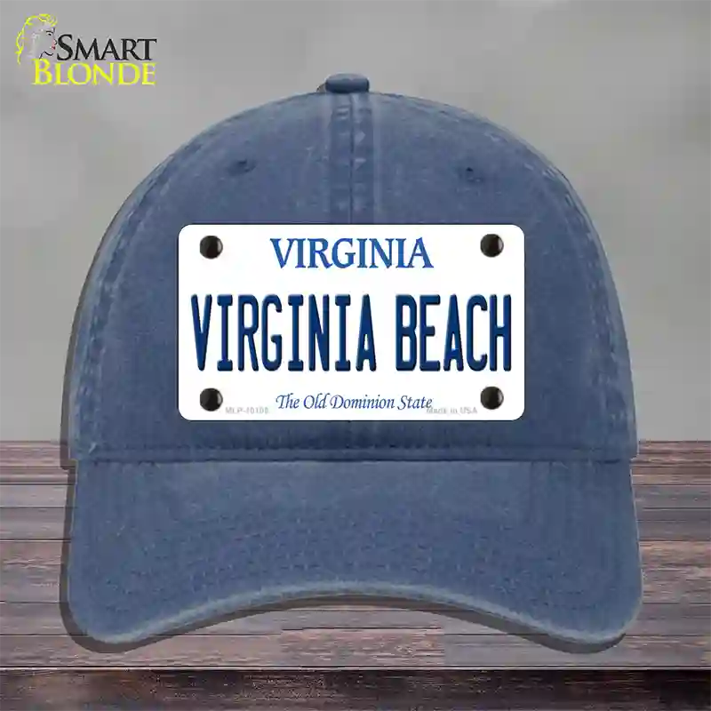 Virginia Beach Virginia Novelty License Plate Hat Unconstructed Cotton / Navy