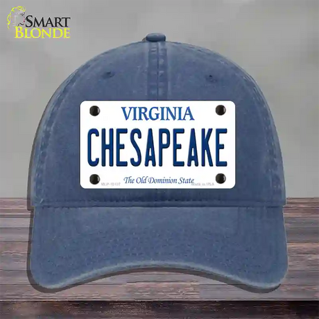 Chesapeake Virginia Novelty License Plate Hat Unconstructed Cotton / Navy