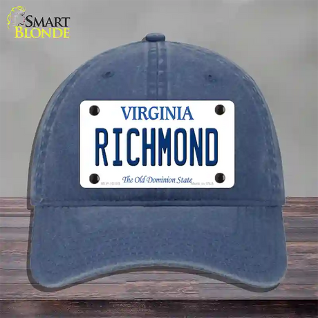 Richmond Virginia Novelty License Plate Hat Unconstructed Cotton / Navy