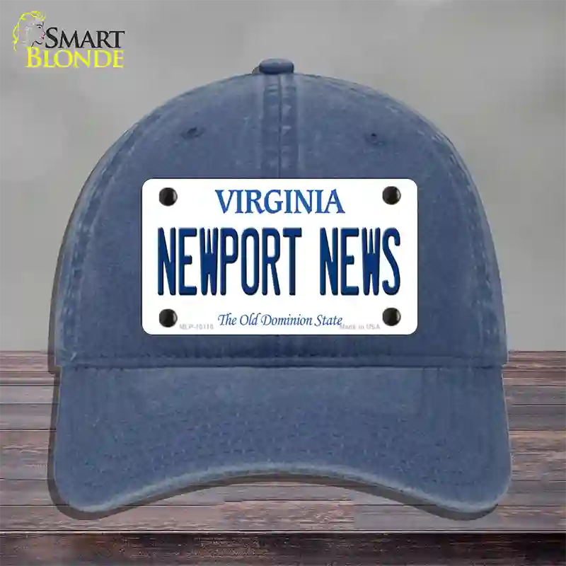 Newport News Virginia Novelty License Plate Hat Unconstructed Cotton / Navy