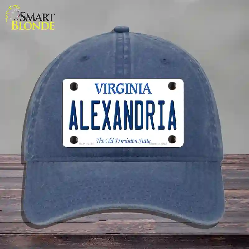 Alexandria Virginia Novelty License Plate Hat Unconstructed Cotton / Navy