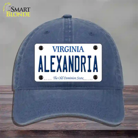 Alexandria Virginia Novelty License Plate Hat Unconstructed Cotton / Navy