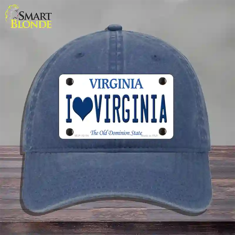 I Love Virginia Novelty License Plate Hat Unconstructed Cotton / Navy