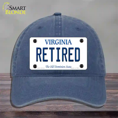 Retired Virginia Novelty License Plate Hat Unconstructed Cotton / Navy