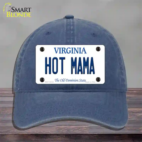 Hot Mama Virginia Novelty License Plate Hat Unconstructed Cotton / Navy