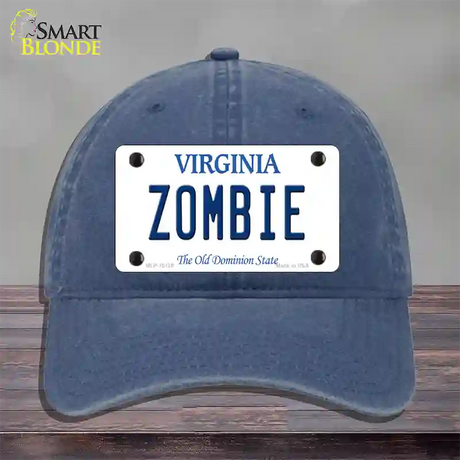 Zombie Virginia Novelty License Plate Hat Unconstructed Cotton / Navy