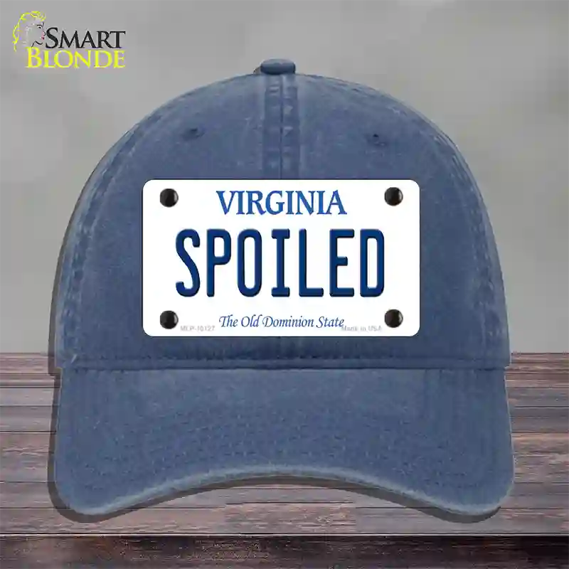 Spoiled Virginia Novelty License Plate Hat Unconstructed Cotton / Navy