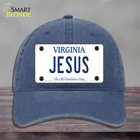 Jesus Virginia Novelty License Plate Hat Unconstructed Cotton / Navy