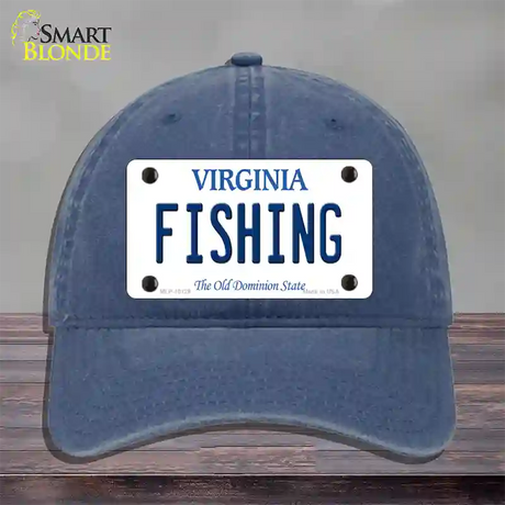 Fishing Virginia Novelty License Plate Hat Unconstructed Cotton / Navy