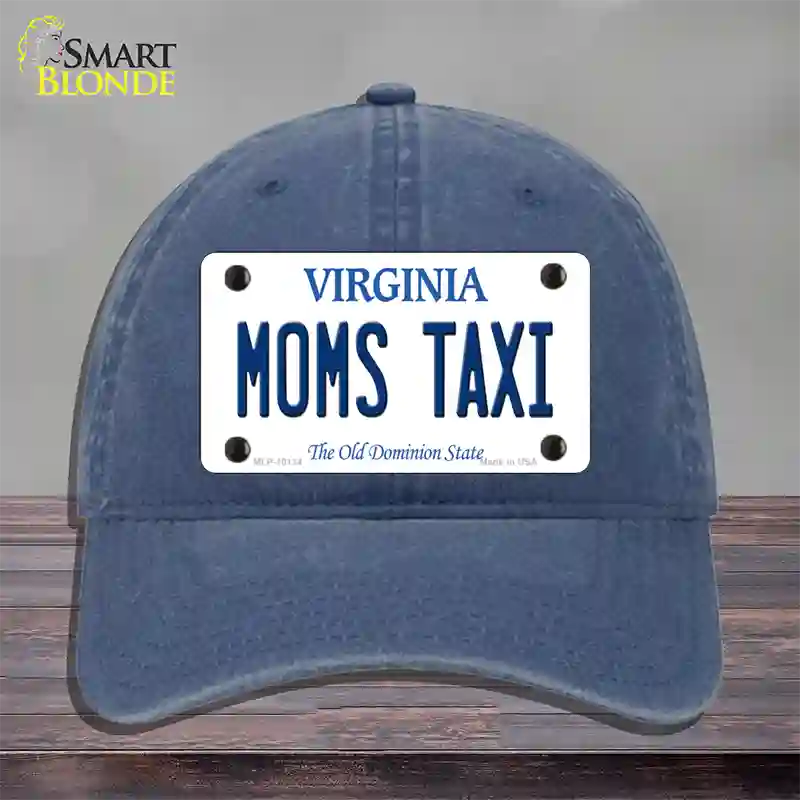 Moms Taxi Virginia Novelty License Plate Hat Unconstructed Cotton / Navy