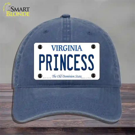 Princess Virginia Novelty License Plate Hat Unconstructed Cotton / Navy