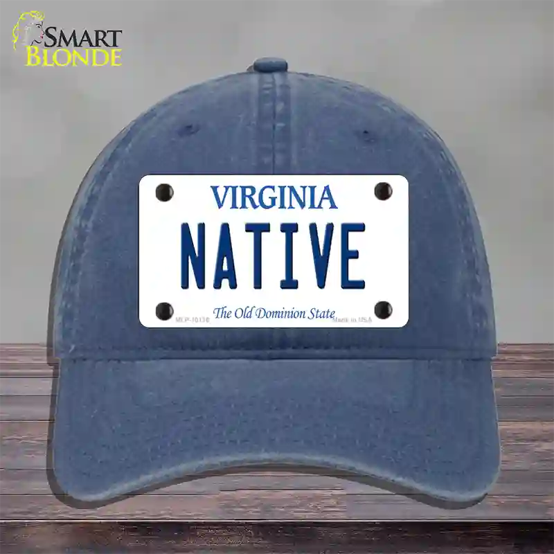 Native Virginia Novelty License Plate Hat Unconstructed Cotton / Navy