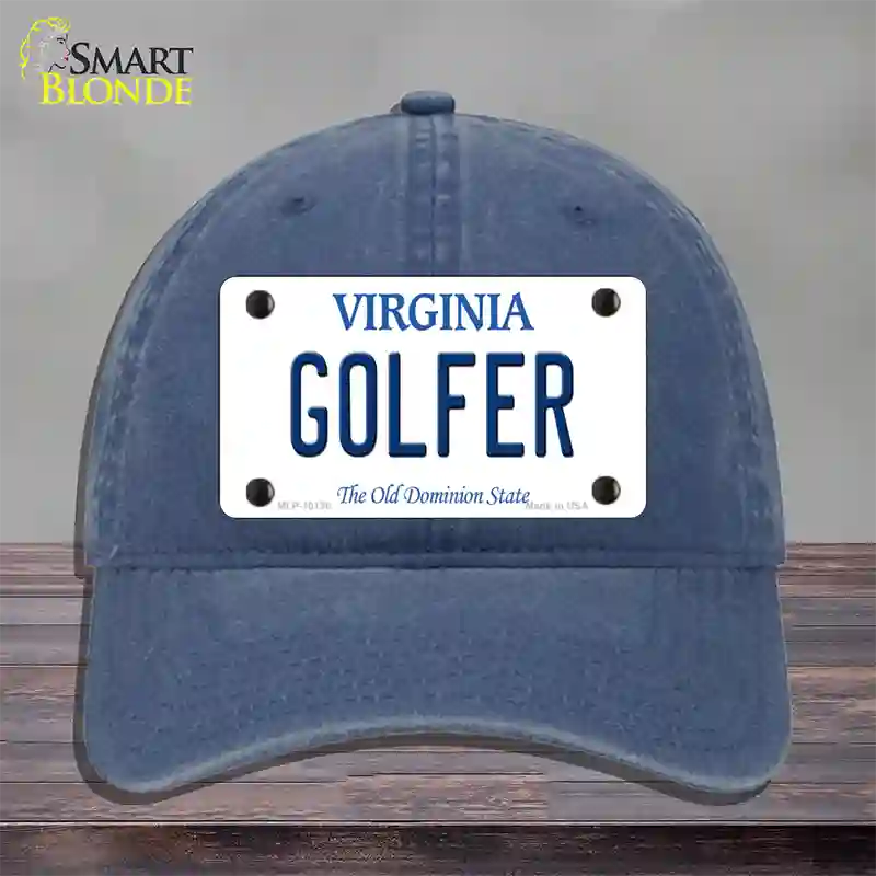 Golfer Virginia Novelty License Plate Hat Unconstructed Cotton / Navy