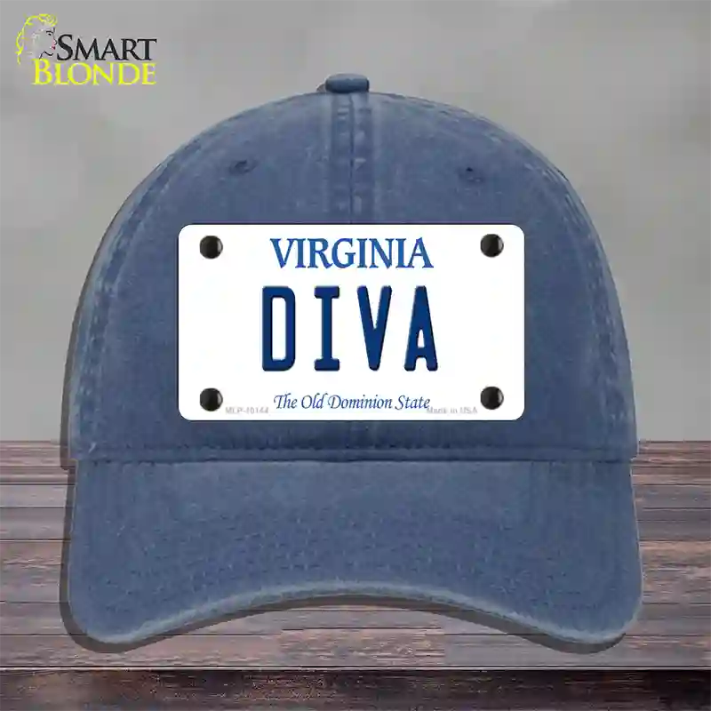 Diva Virginia Novelty License Plate Hat Unconstructed Cotton / Navy