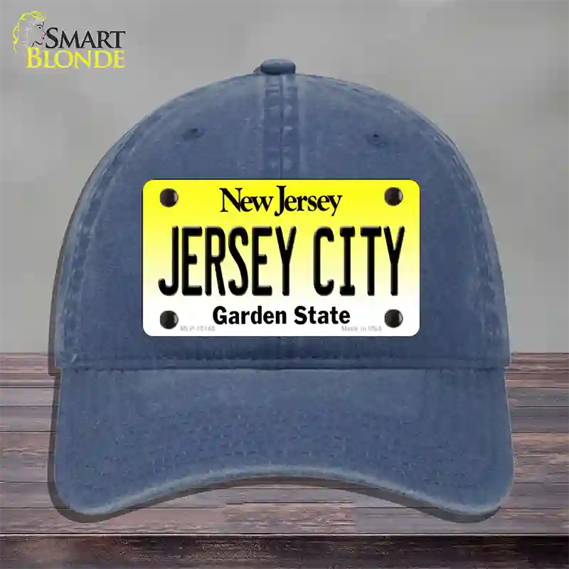 Jersey City New Jersey Novelty License Plate Hat Unconstructed Cotton / Navy