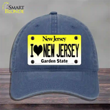 I Love New Jersey Novelty License Plate Hat Unconstructed Cotton / Navy