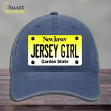 Jersey Girl New Jersey Novelty License Plate Hat Unconstructed Cotton / Navy