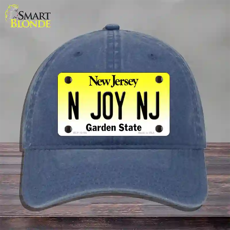 N Joy NJ New Jersey Novelty License Plate Hat Unconstructed Cotton / Navy