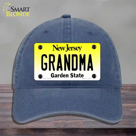 Grandma New Jersey Novelty License Plate Hat Unconstructed Cotton / Navy