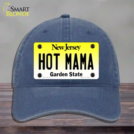 Hot Mama New Jersey Novelty License Plate Hat Unconstructed Cotton / Navy