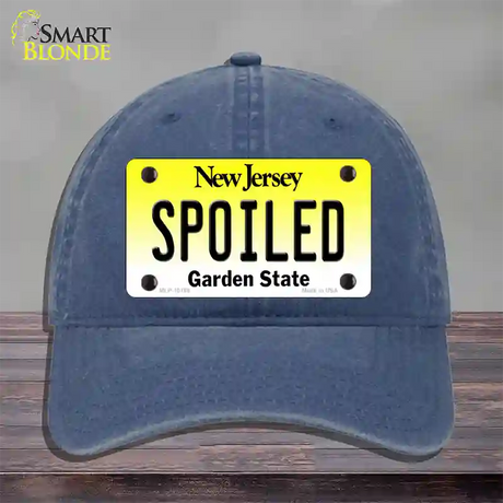 Spoiled New Jersey Novelty License Plate Hat Unconstructed Cotton / Navy