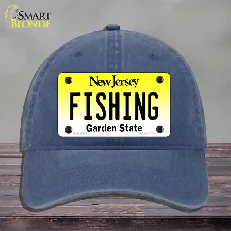 Fishing New Jersey Novelty License Plate Hat Unconstructed Cotton / Navy