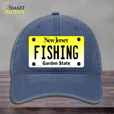 Fishing New Jersey Novelty License Plate Hat Unconstructed Cotton / Navy