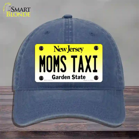 Moms Taxi New Jersey Novelty License Plate Hat Unconstructed Cotton / Navy